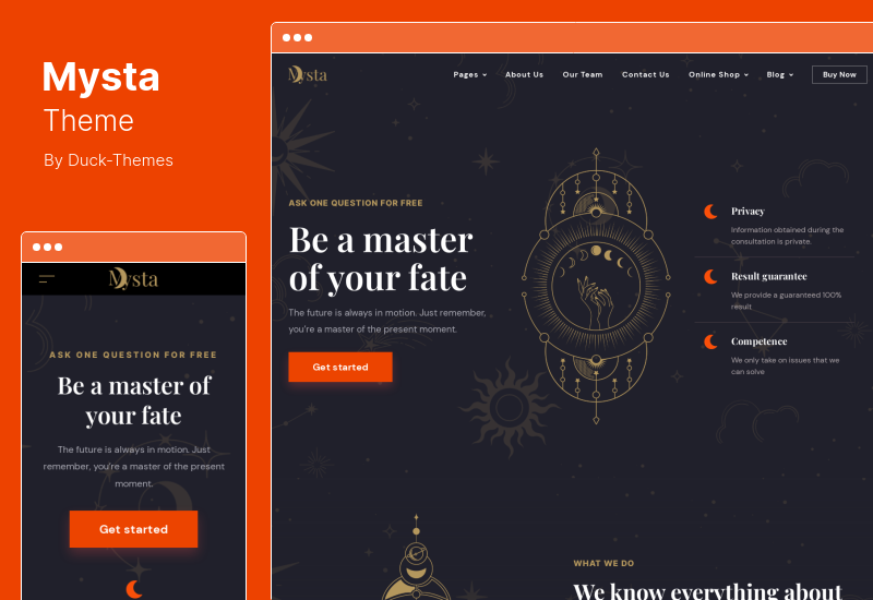 Mysta Theme - โหราศาสตร์ Numerology WordPress Theme