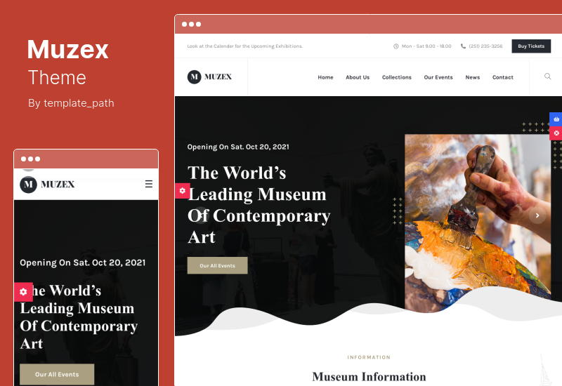 Tema Muzex - Museo WordPress Theme RTL