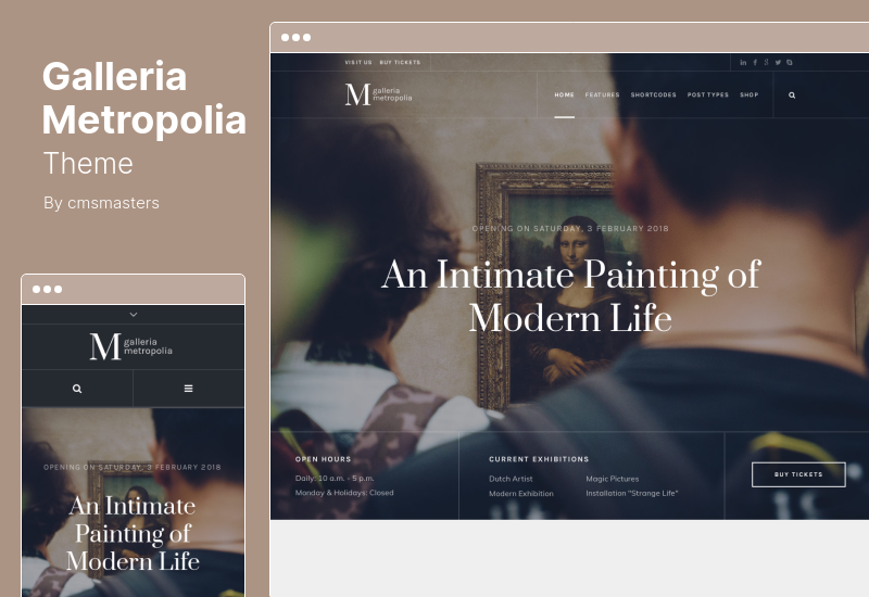 Galleria Metropolia Theme - Galeri Pameran Museum Seni WordPress Theme