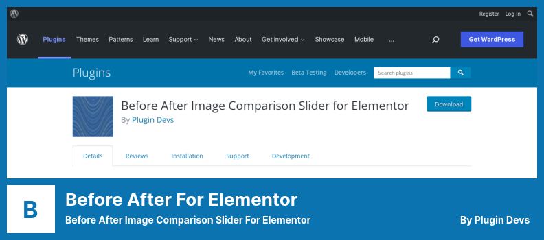 Before After for Elementor Plugin - Slider de comparare a imaginii Before After pentru Elementor