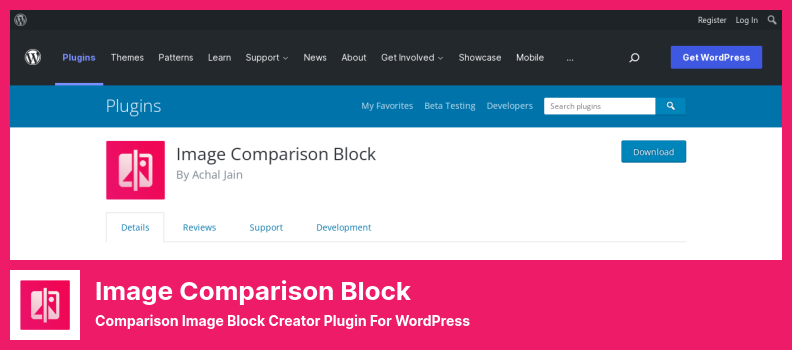 Image Comparison Block Plugin - Comparison Image Block Creator Plugin pentru WordPress