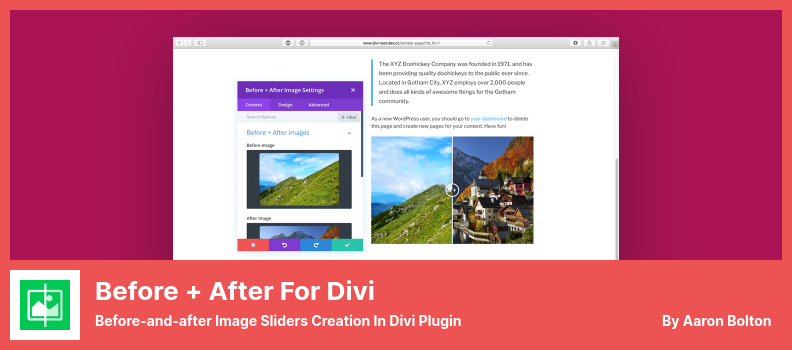 Prima + Dopo per il plug-in Divi - Creazione di cursori di immagini prima e dopo nel plug-in Divi