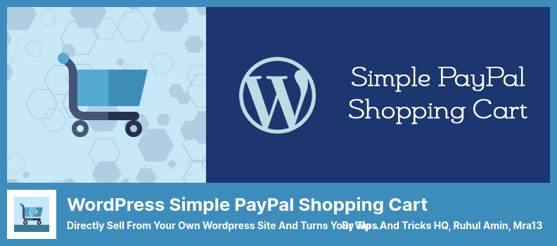 البرنامج المساعد البسيط لسلة التسوق عبر PayPal من WordPress - البيع مباشرة من موقع WordPress الخاص بك وتحويل مدونة Wp الخاصة بك إلى موقع للتجارة الإلكترونية