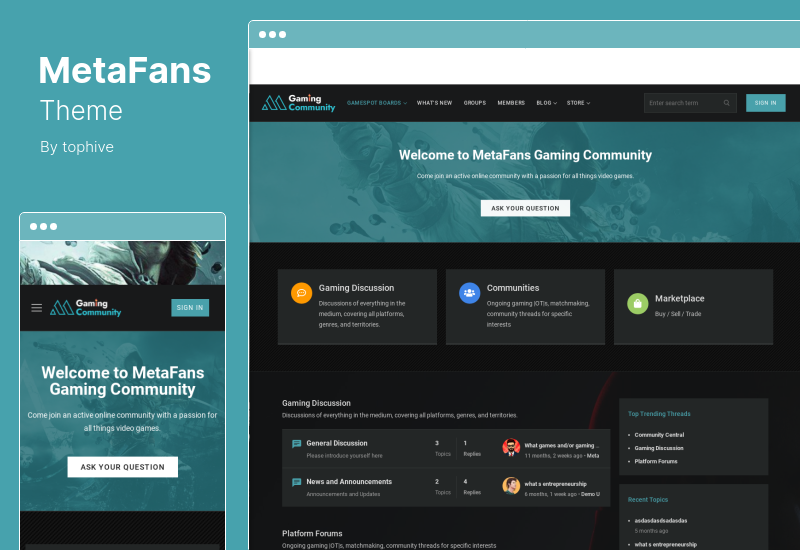 Tema MetaFans - Red social comunitaria BuddyPress Tema de WordPress