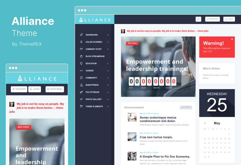 Tema Alliance - Tema de WordPress para intranet y extranet