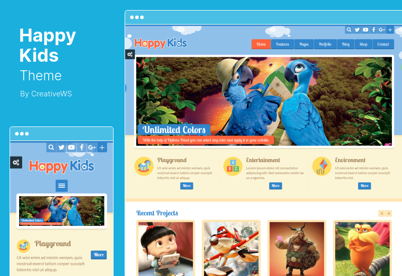 Motyw Happy Kids — motyw WordPress dla dzieci