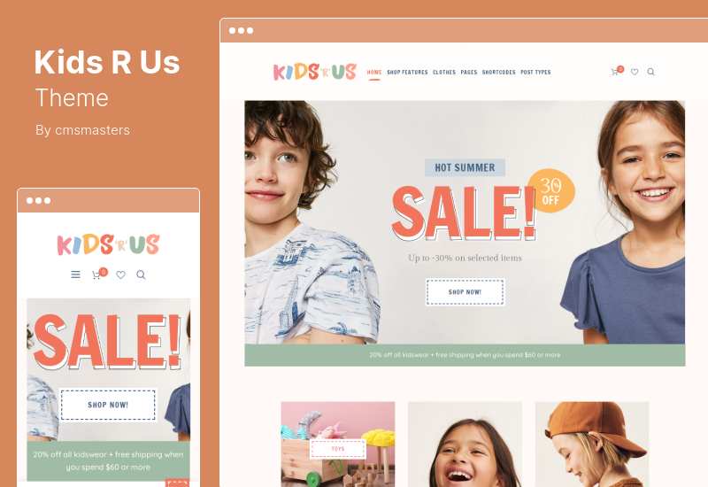 Kids R Us Theme - Spielwarengeschäft und Kinderbekleidungsgeschäft WooCommerce Theme