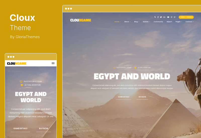 Motyw Cloux — motyw WordPress do gier i gier