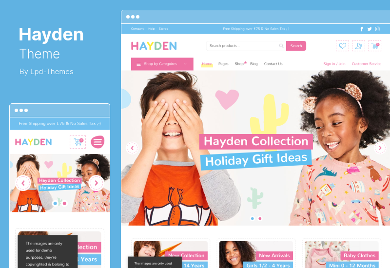 Hayden Theme - WooCommerce-Theme für Kinderladen und Babyshop