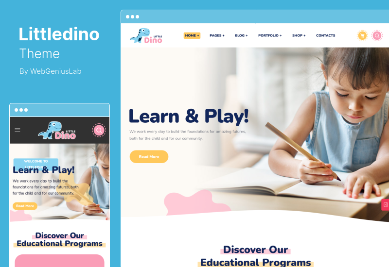 Littledino Theme - Modernes Kinder-WordPress-Theme