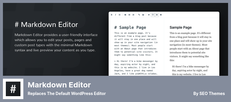 Plugin Markdown Editor - Substitui o editor padrão do WordPress