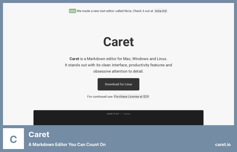 Caret Plugin - un editor Markdown pe care vă puteți baza