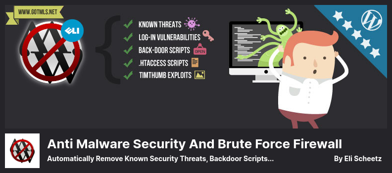 การป้องกันมัลแวร์และปลั๊กอิน Brute Force Firewall - ลบภัยคุกคามด้านความปลอดภัย สคริปต์ลับๆ และการฉีดฐานข้อมูลโดยอัตโนมัติ