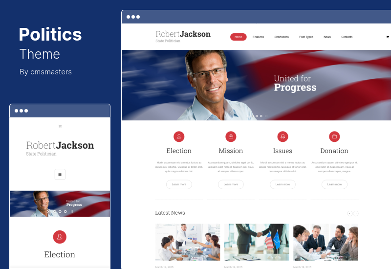 Tema politico - Tema WordPress politico della campagna elettorale