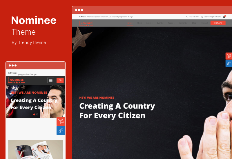 Nominee Theme - Tema WordPress Politik untuk Calon Pemimpin Politik