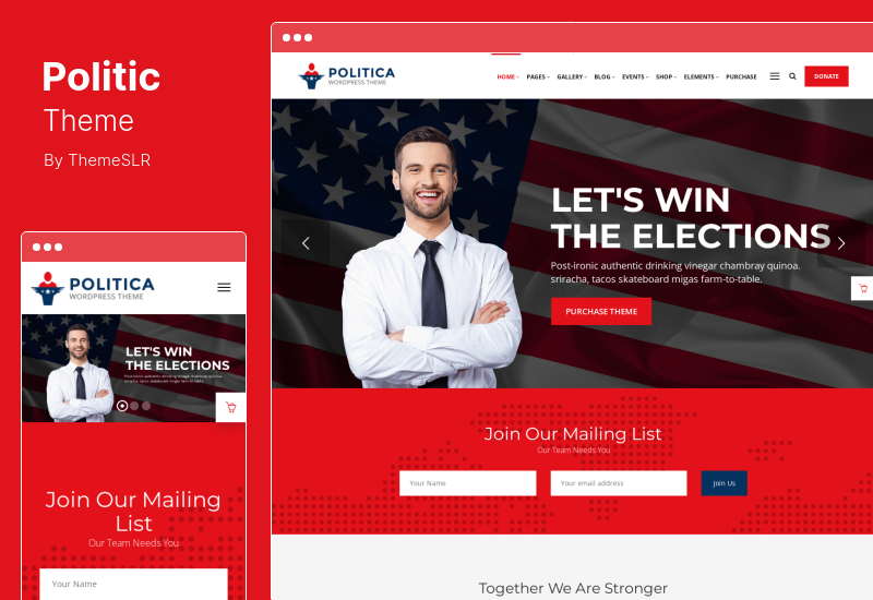 Politica Theme - ธีม WordPress ผู้สมัครพรรคการเมืองสมัยใหม่