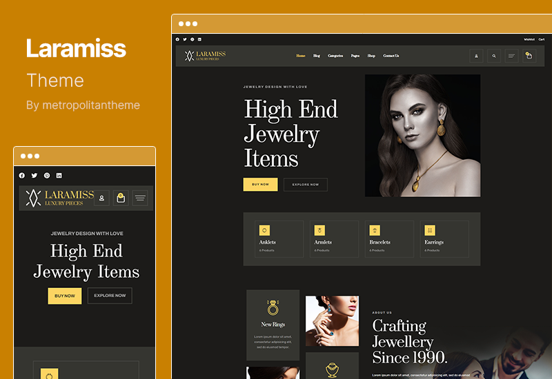 Laramiss Theme — многоцелевая роскошная тема WordPress Elementor