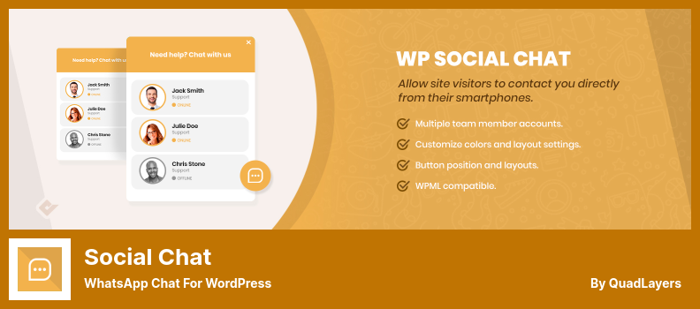 Plugin de chat social - Chat WhatsApp pentru WordPress