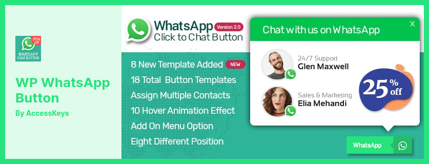 WP WhatsApp 버튼 플러그인 - WordPress용 프리미엄 WhatsApp 버튼 플러그인