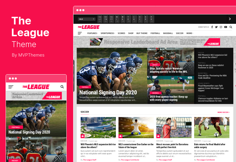 Le thème de la ligue - Thème WordPress du magazine d'actualités sportives