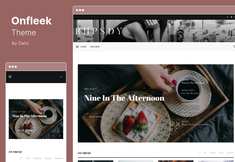 Onfleek Theme — адаптивная тема WordPress для журналов с поддержкой AMP