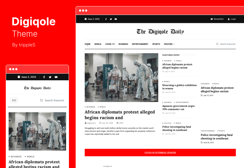 Digiqole Theme - นิตยสารข่าว WordPress Theme