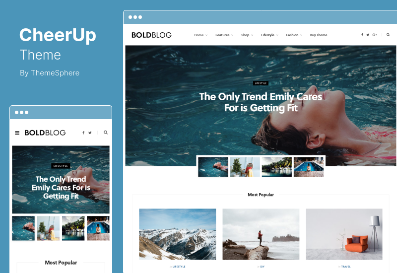 ธีม CheerUp - อาหาร, บล็อกนิตยสาร WordPress Theme