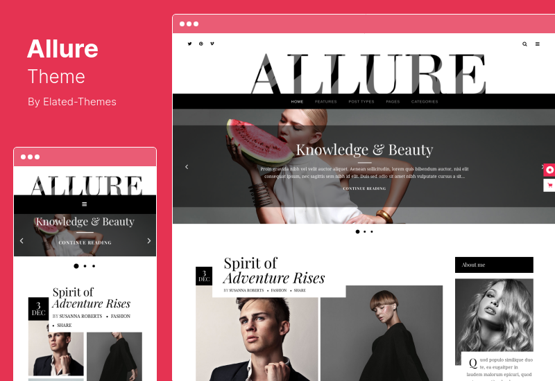 Tema Allure - Tema WordPress per il blog di moda di bellezza