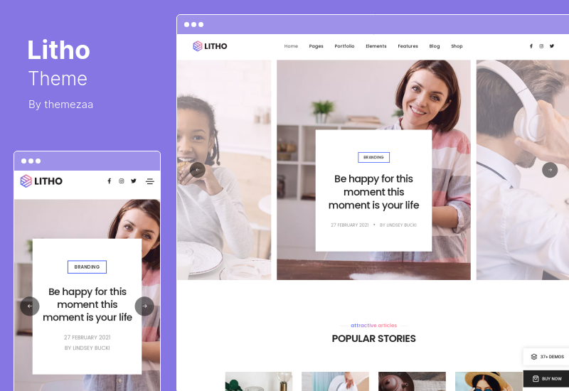Litho Theme — многоцелевая тема WordPress Elementor