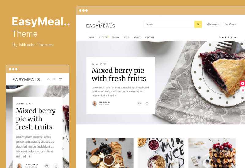 EasyMeals Theme - тема WordPress для блога о еде