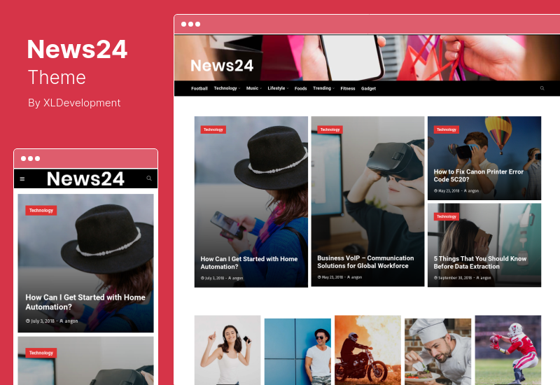 Tema News24 - Tema WordPress Majalah Elementor Blog