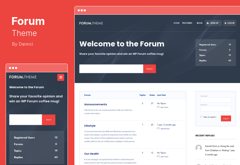 Forum Teması - bbPress eklentisi için duyarlı bir tema WordPress Teması