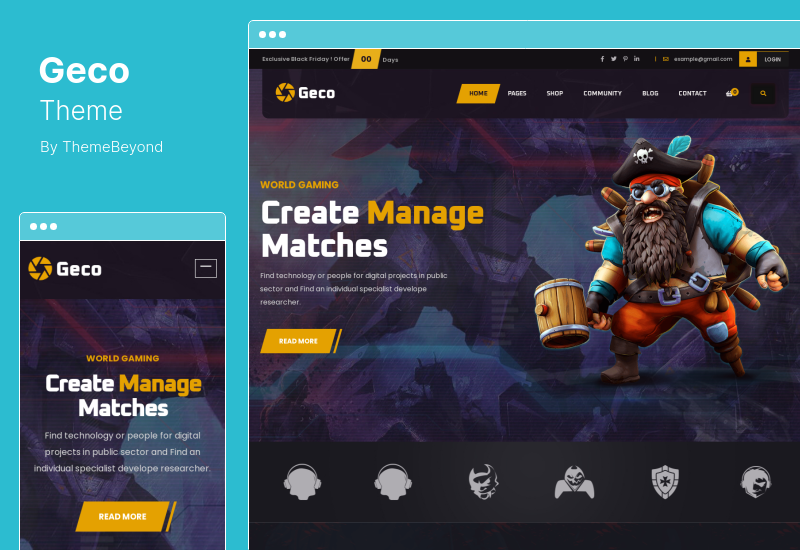 Geco Theme - Tema de WordPress para juegos de eSports bbpress