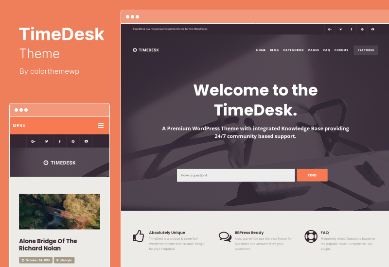 موضوع TimeDesk - أسئلة شائعة حول قاعدة المعارف المستجيبة وموضوع WordPress