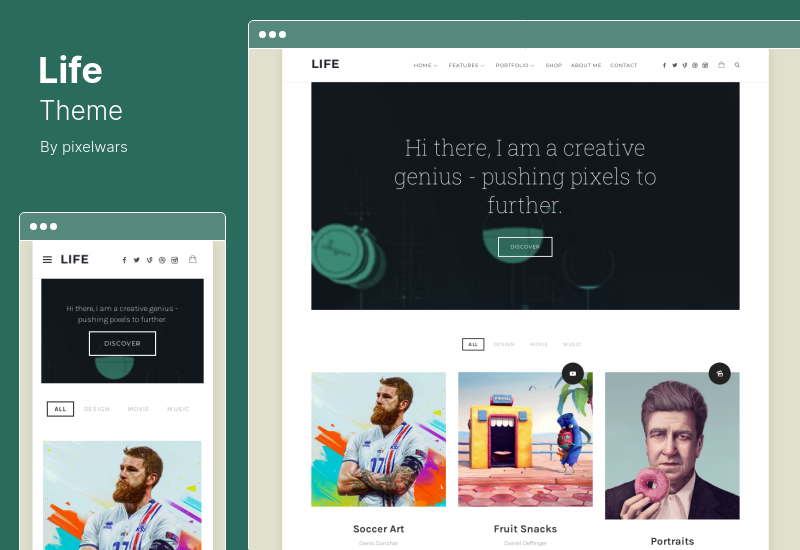 Life Theme - Boxed Portfolio WordPress-Theme