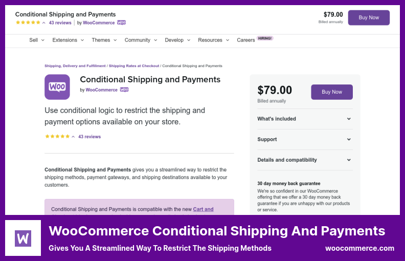 Complemento de pago y envío condicional de WooCommerce: le brinda una forma simplificada de restringir los métodos de envío