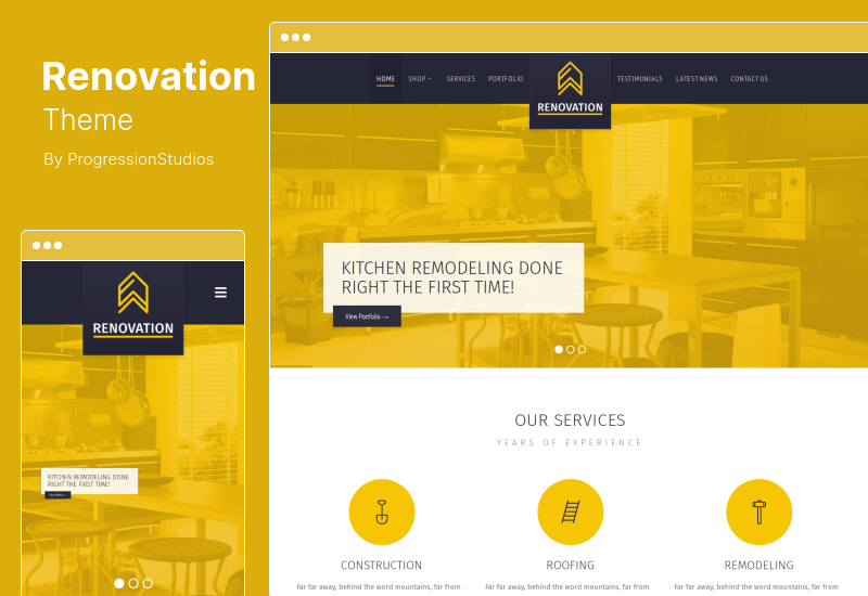 Renovation Theme - Тема WordPress для строительной компании