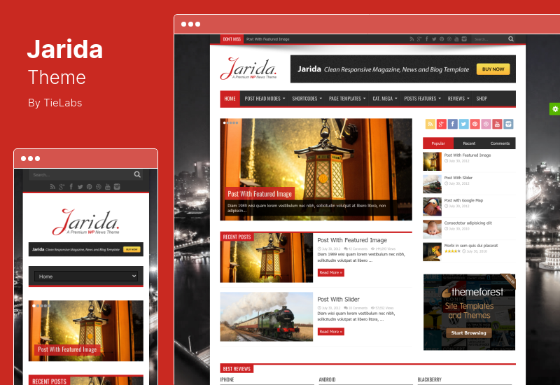 Tema Jarida - Tema WordPress para notícias, revistas e blogs responsivos