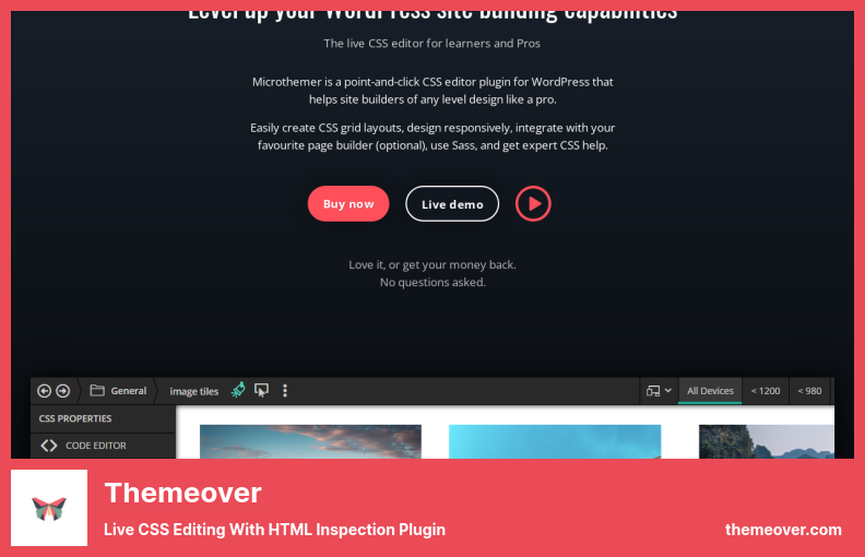 Plugin Themeover - Modifica CSS in tempo reale con plug-in di ispezione HTML