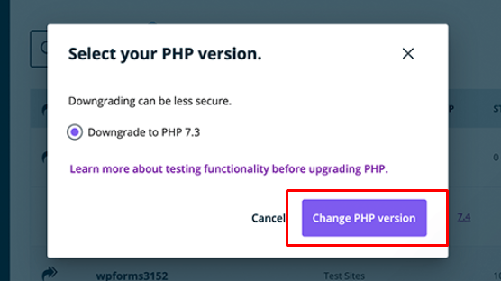 Comment mettre à jour la version PHP dans WordPress en utilisant wpengine