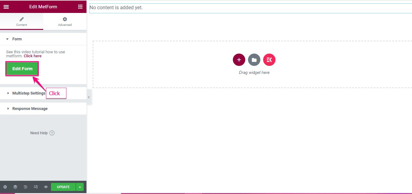 edit formulir dengan MetForm untuk integrasi HubSpot