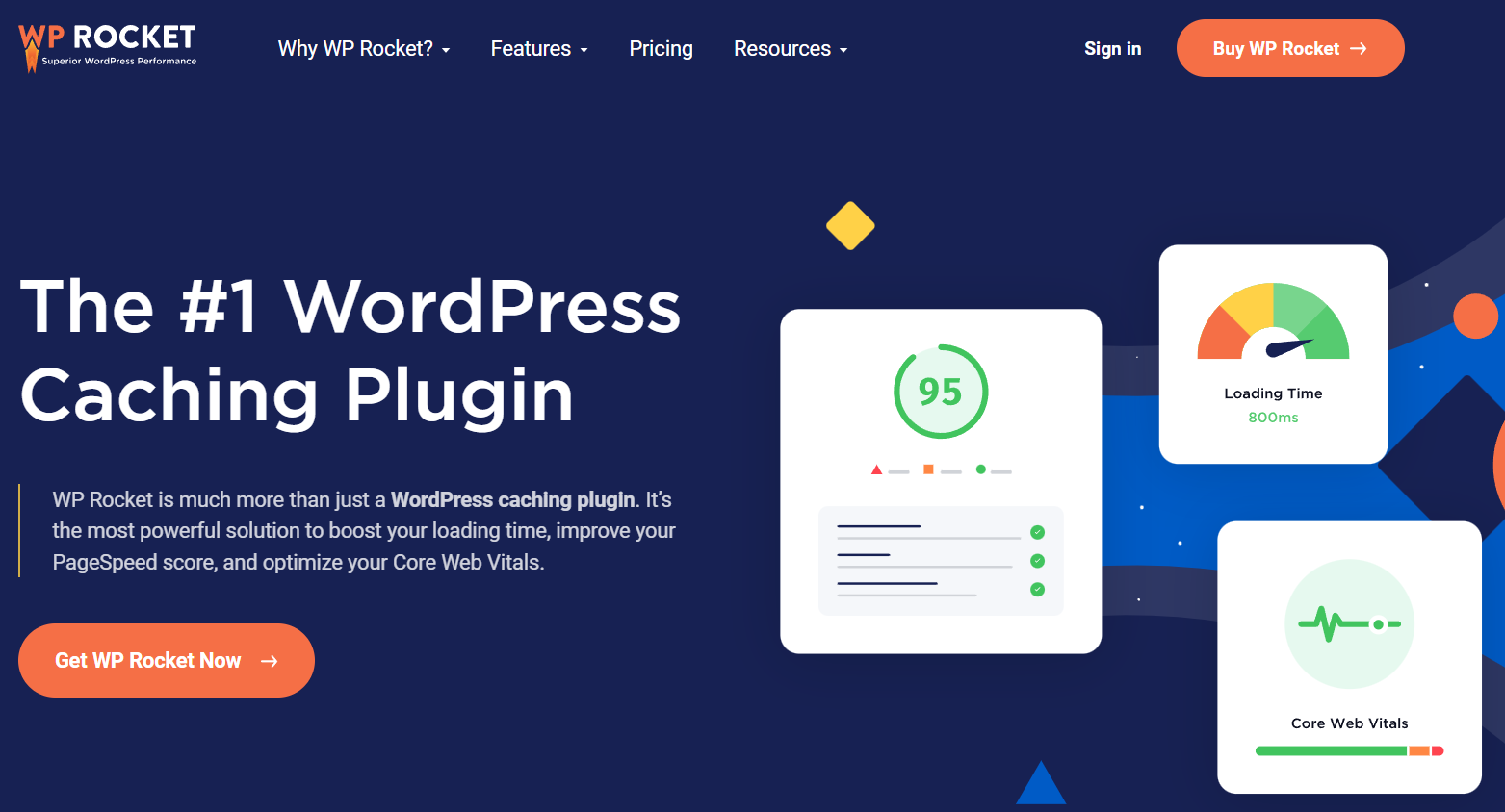 WP Rocket plugin للتخزين المؤقت للموقع.