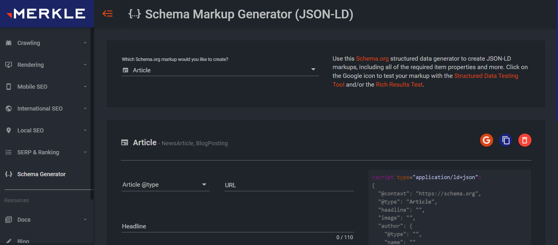 Dados estruturados Merkle e ferramenta de esquema.