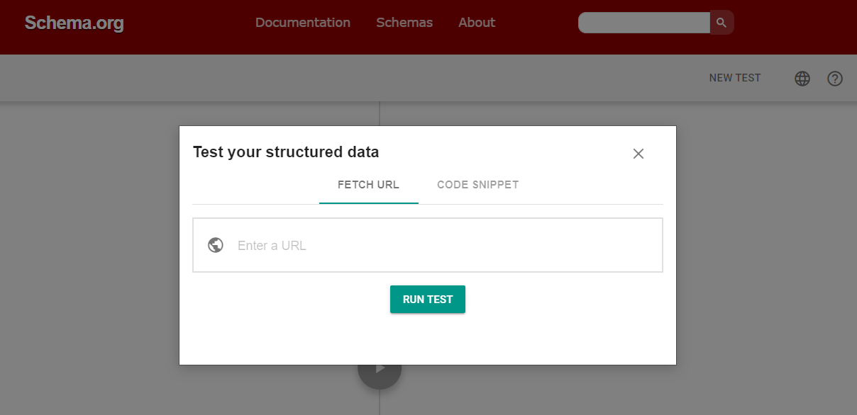 A ferramenta de teste Schema.org