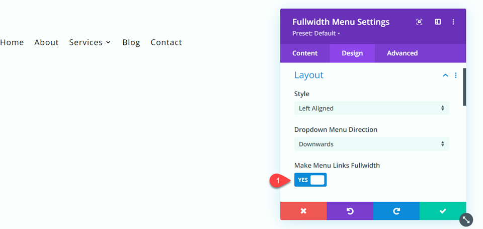 Divi Fullwidth مقابل روابط قائمة العرض الكاملة لوحدة القائمة العادية