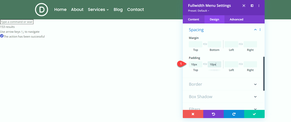 Divi Fullwidth مقابل وحدة القائمة العادية Fullwidth إضافة الحشو