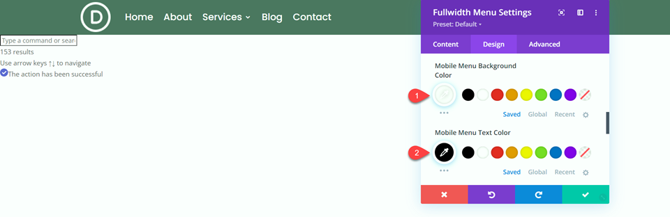 Divi Fullwidth vs Regular Menu Module Fullwidth Mobile Menu Settings (إعدادات قائمة الهاتف المحمول كاملة العرض)