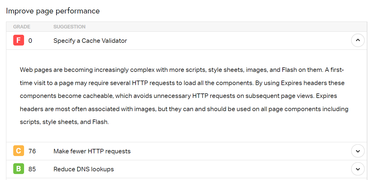 Especifique um erro do validador de cache no WordPress