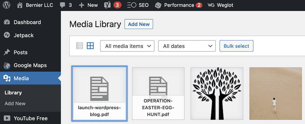 Mengunggah file PDF ke Perpustakaan Media.