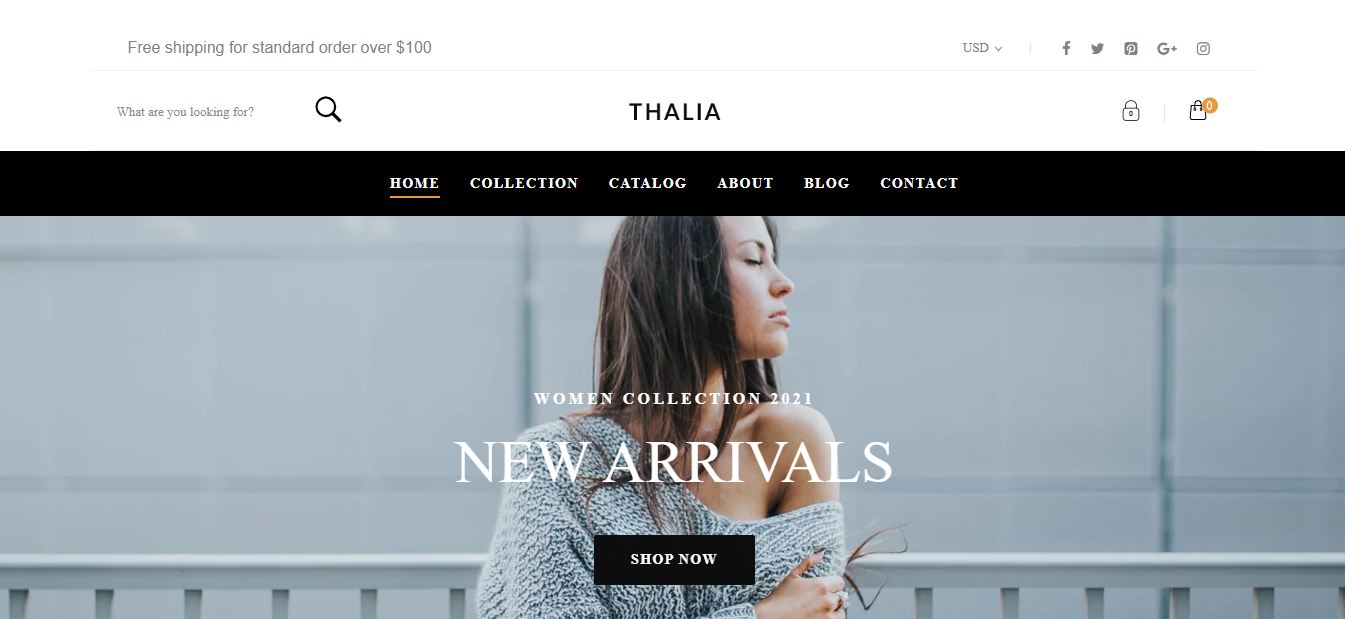 download de temas gratuitos do thalia shopify